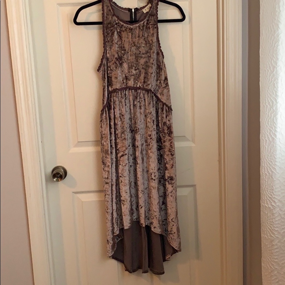 POL crushed velvet high low dress large